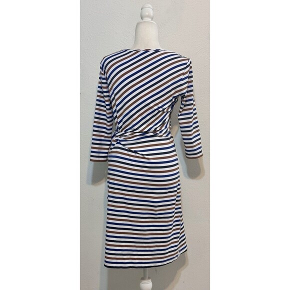 J. McLaughlin Size S  3/4 Sleeve Elora Bangle Multi Stripe Catalina Cloth Dress - Picture 7 of 13
